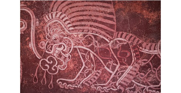 Mural teotihuacano, Atetelco. Foto: Mario Olarte