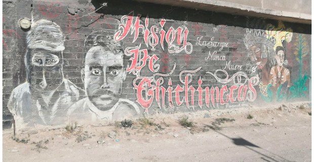 Muro en Misión de Chichimecas, Guanajuato. Por Jenny Zapata de la Cruz y Ana Villanueva