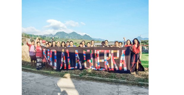 Asistentes a la asamblea del Movimiento de Mujeres por la Defensa de la Madre Tierra y Nuestros Territorios en Chiapas. Foto: cortesía de Mikeas Sánchez