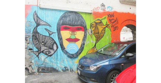 Mural oculto en un estacionamiento del Centro Histórico, CDMX. Foto: Ojarasc