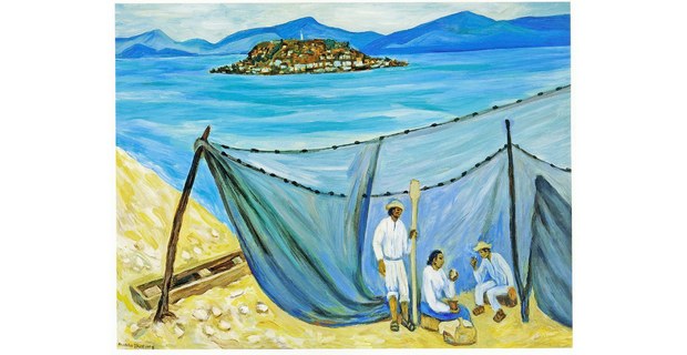 Alfredo Zalce, Pescadores, 1998, óleo sobre tela