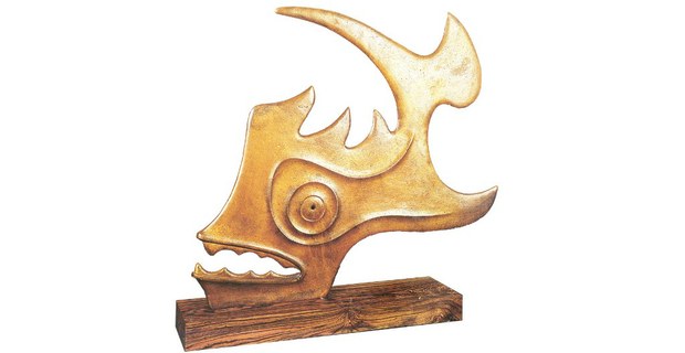 Alfredo Zalce, Pescado, 1998, escultura en bronce