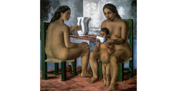 Julio Castellanos, Mujeres y niño (Tres desnudos), 1929-1930 (La nube y el reloj de Luis Cardoza y Aragón, 1940, edición ilustrada del Instituto de Investigaciones Estéticas, UNAM)