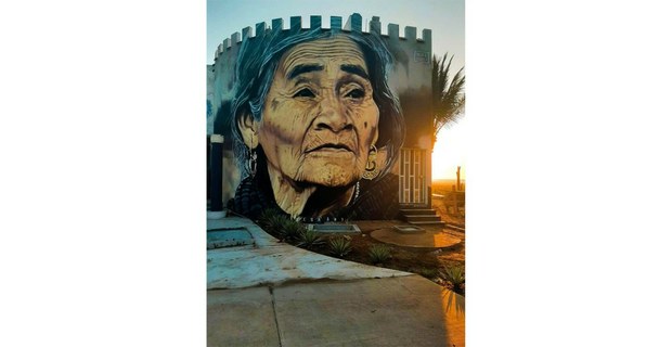 Puerto Escondido, Oaxaca: María Sabina en un mural del artista triqui Joel Merino