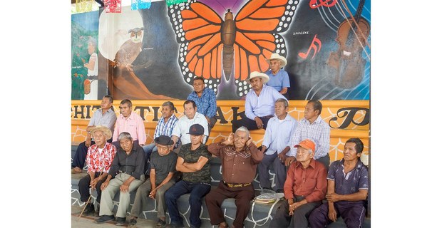 Integrantes del Consejo de Ancianos de Papaloctipan, 2024. Foto: Eliana Acosta