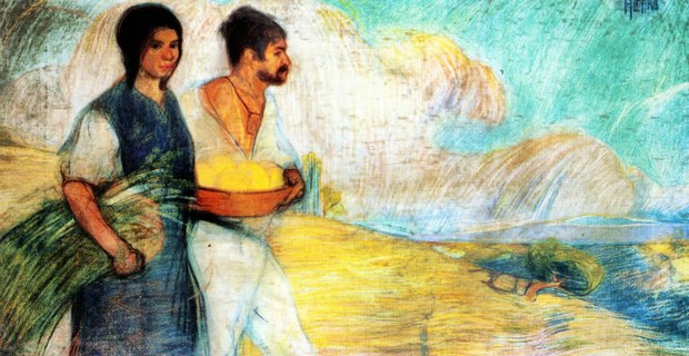 Campesinos, ca. 1913. Pastel sobre papel de David Alfaro Siqueiros