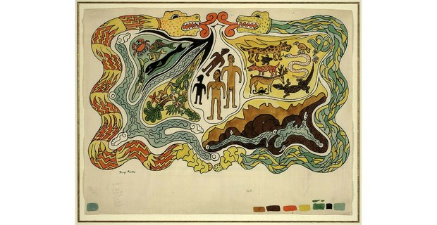 Ilustración para el Popol Vuh. Boceto de Diego Rivera, 1931