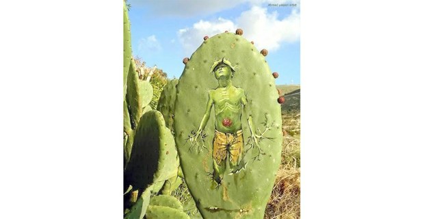 Arte en pencas de nopal, por Ahmed Yasin, de Palestina